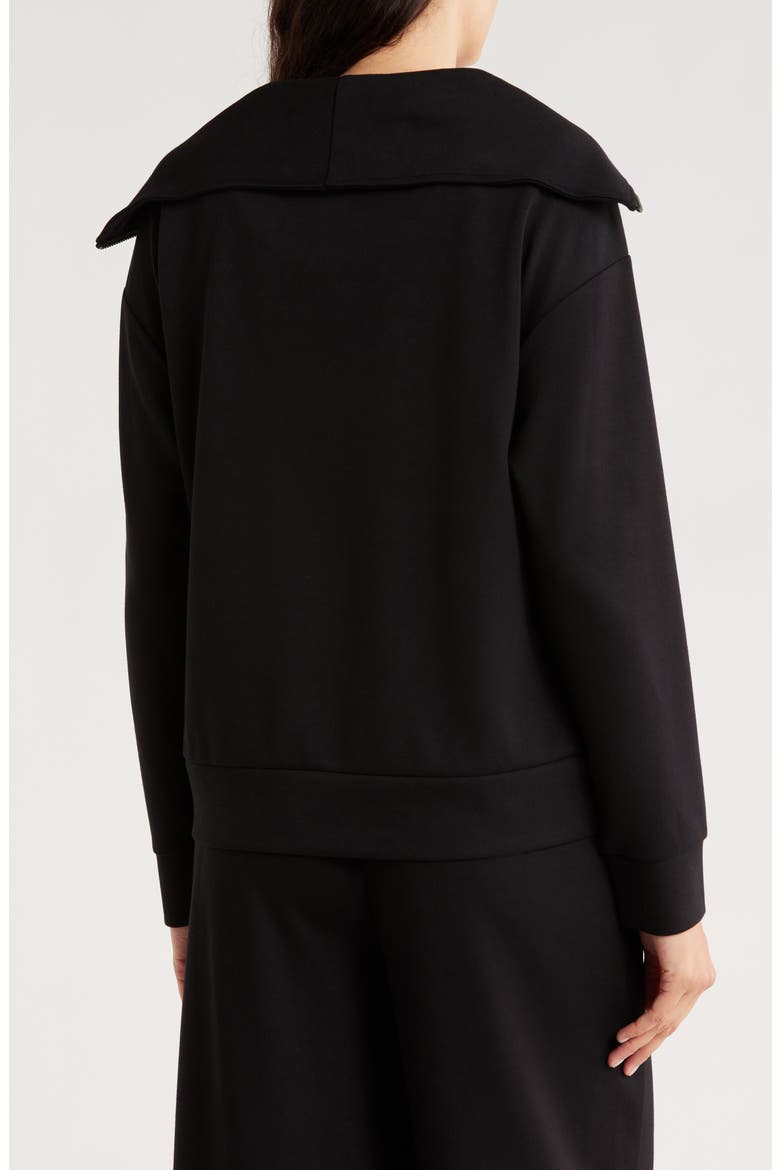 Quarter Zip Scuba Knit Sweatshirt, Alternate, color, BLACK