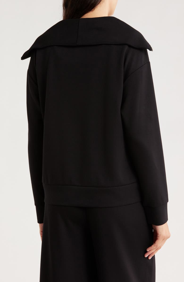 Caslon<sup>®</sup> Quarter Zip Scuba Knit Sweatshirt, Alternate, color, Black