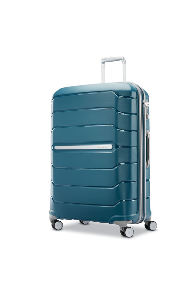 Freeform Hardside Expandable 28" Large Checked Spinner Luggage, Alternate, color, Dark Teal