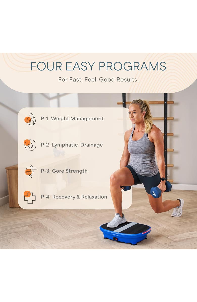 Lifepro Vibration Plate for Lymphatic Drainage Vibrat with LED Indicator Whole Body Vibrating Plate Exercise Machine, Alternate, color, Blue