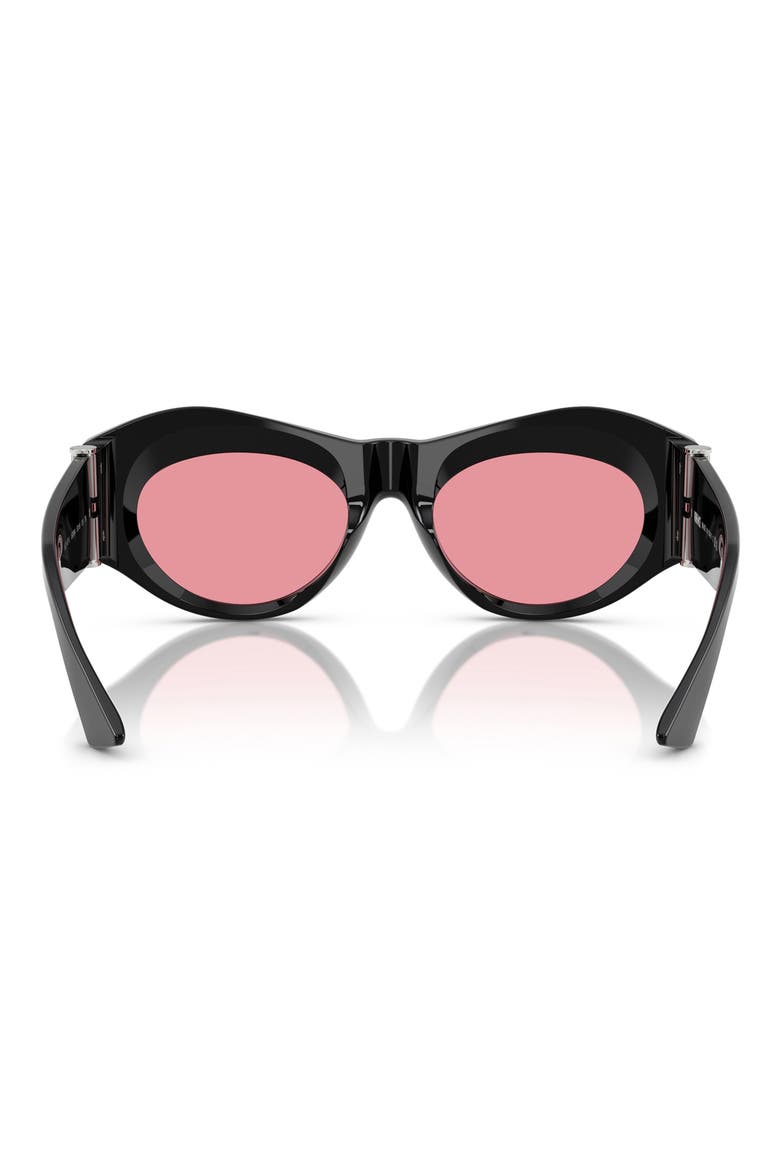 52mm Oval Sunglasses, Alternate, color, BLACK