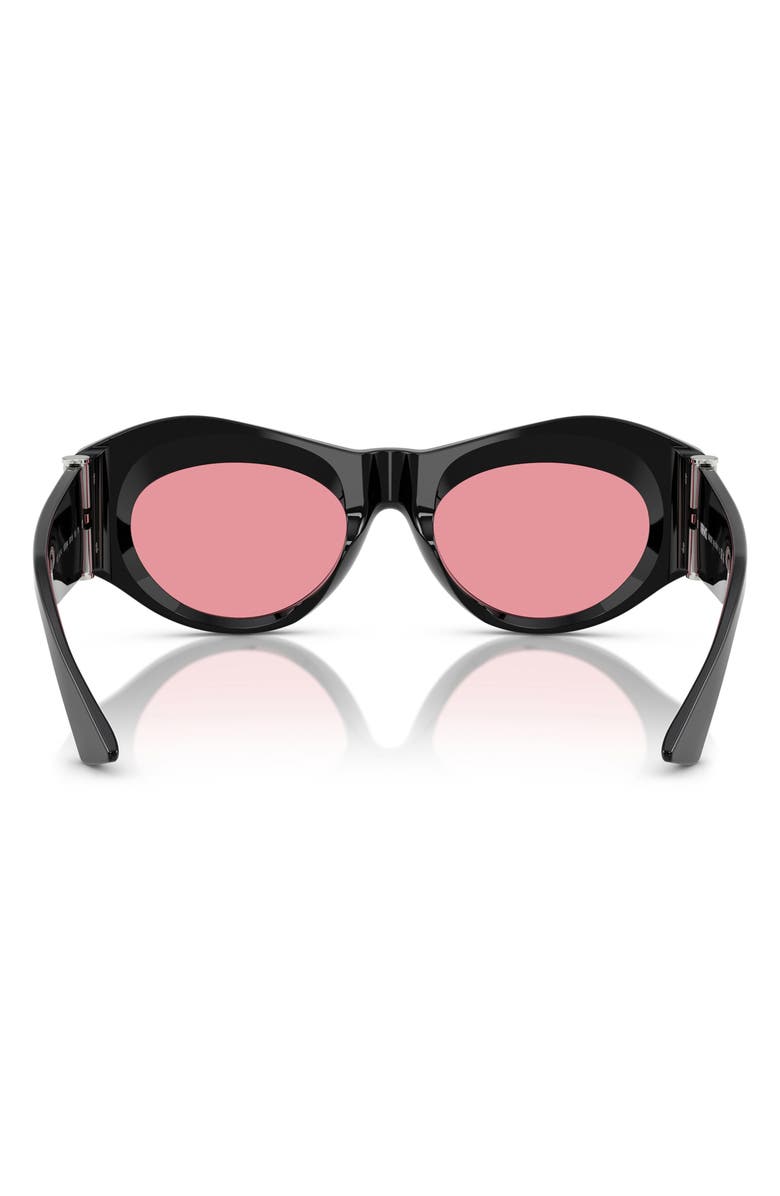 Versace 52mm Oval Sunglasses, Alternate, color, Black