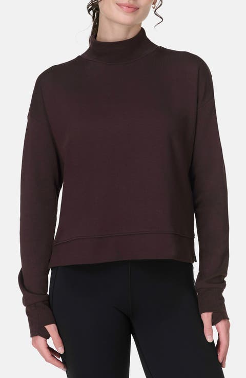 After Class Cotton Turtleneck Crop Sweatshirt