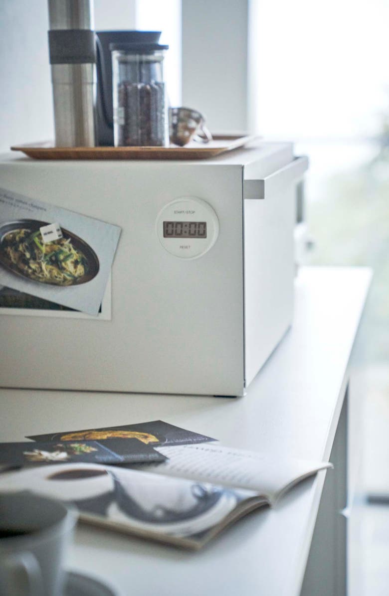 Yamazaki Steel Bread Box, Alternate, color, White