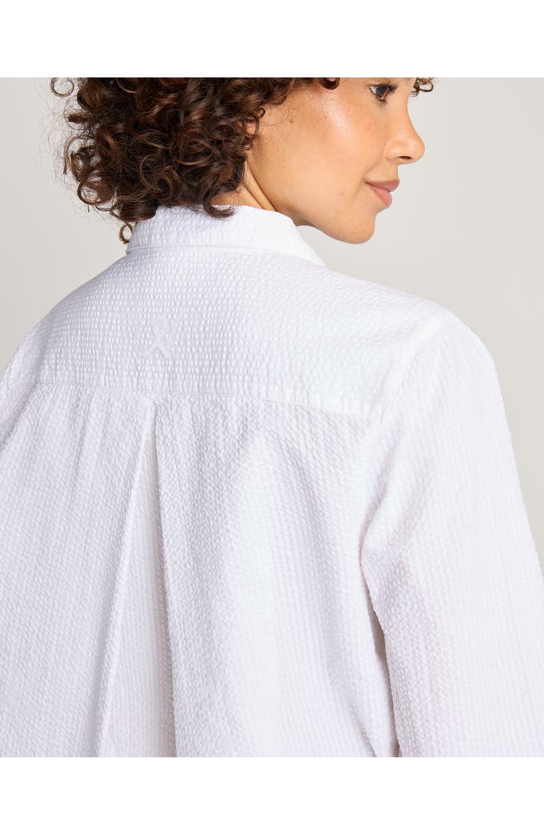 Nudea The Seersucker Boxy Long Sleeve Shirt, Alternate, color, White