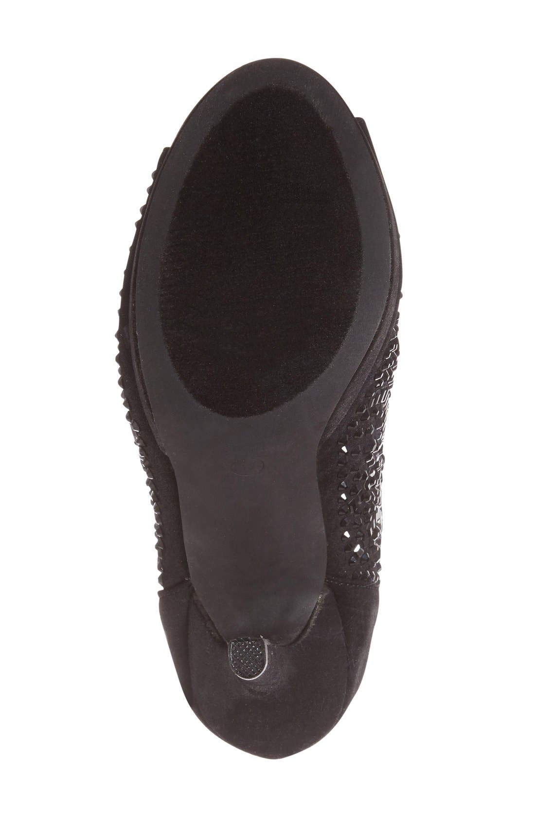Lauren Lorraine 'Yasmin' Embellished Open Toe Bootie, Alternate, color, 