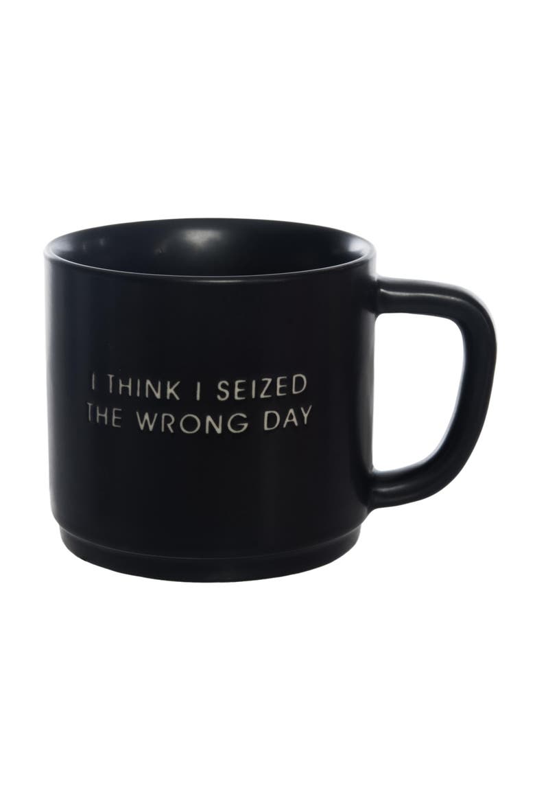 I Think I Seized Mug Ceramic Black, Main, color, Black