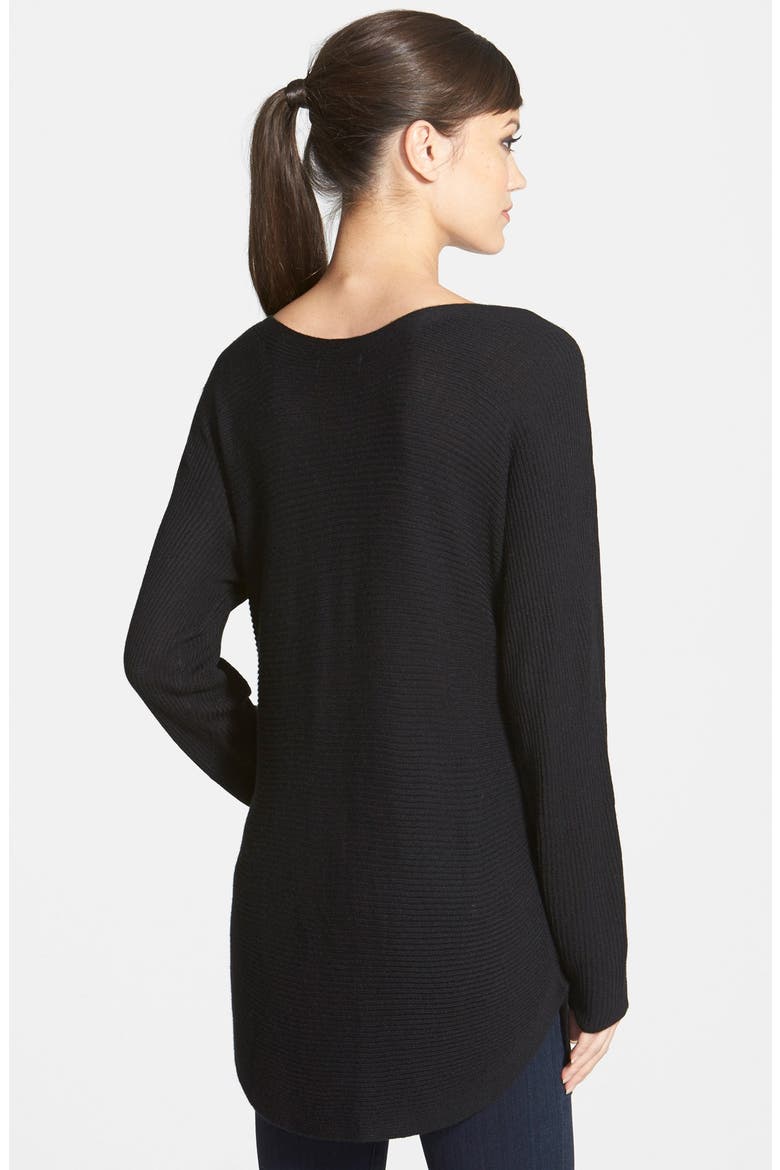 Shirttail Hem Sweater, Alternate, color, BLACK