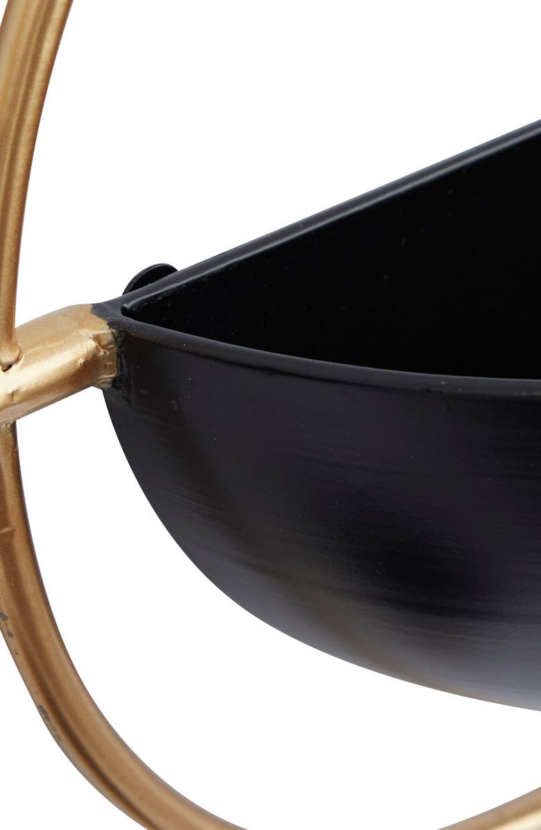 VIVIAN LUNE HOME Black Metal Indoor Outdoor Geometric Wall Planter - Set of 3, Alternate, color, Black