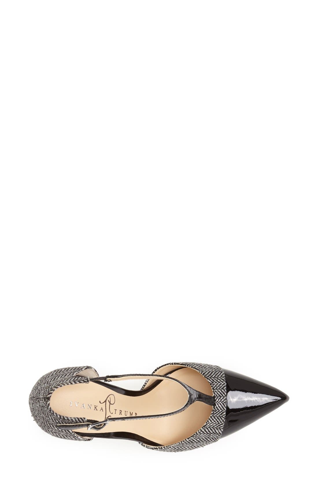 Ivanka Trump 'Camela' T-Strap Pointy Cap Toe Pump, Alternate, color, 