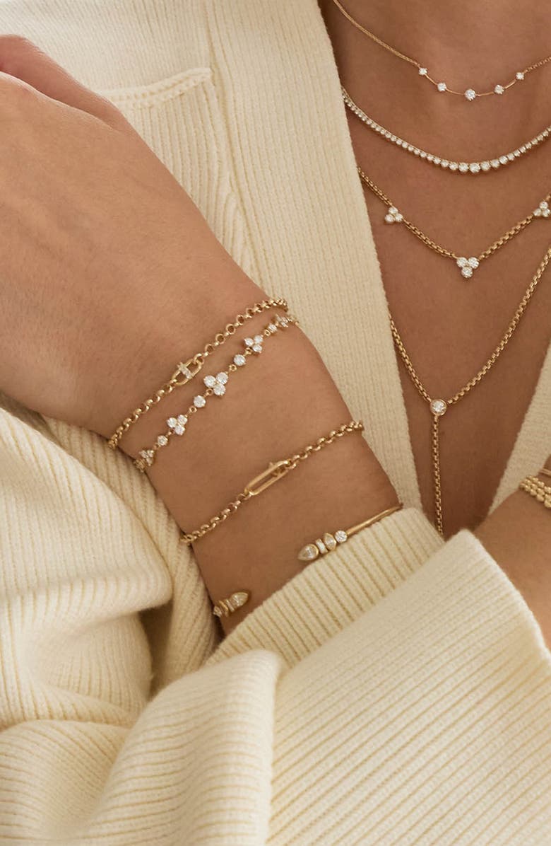 Zoë Chicco Diamond Link Rolo Chain Bracelet, Alternate, color, 14K Yellow Gold