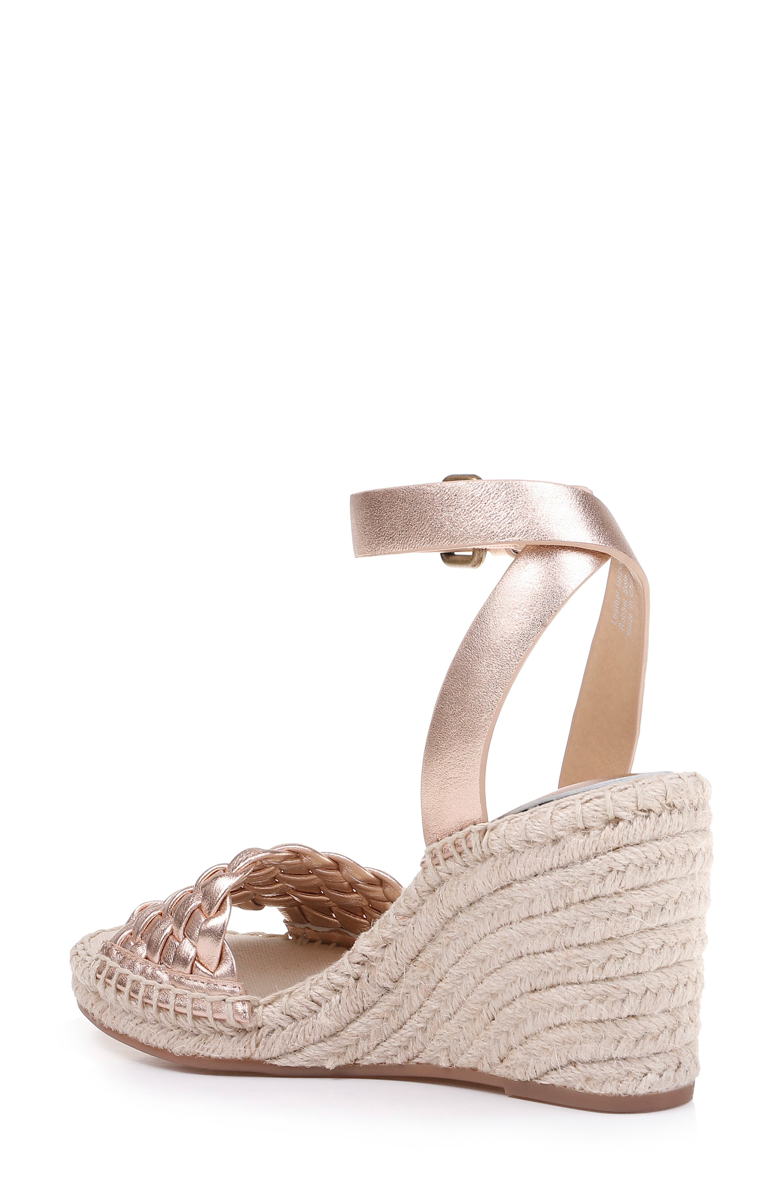 Tasman Woven Espadrille Sandal, Alternate, color, ROSE GOLD LEATHER