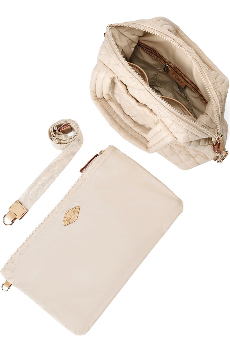 MZ Wallace Small Sutton Deluxe Diamond Quilted Nylon Tote, Alternate, color, Buff