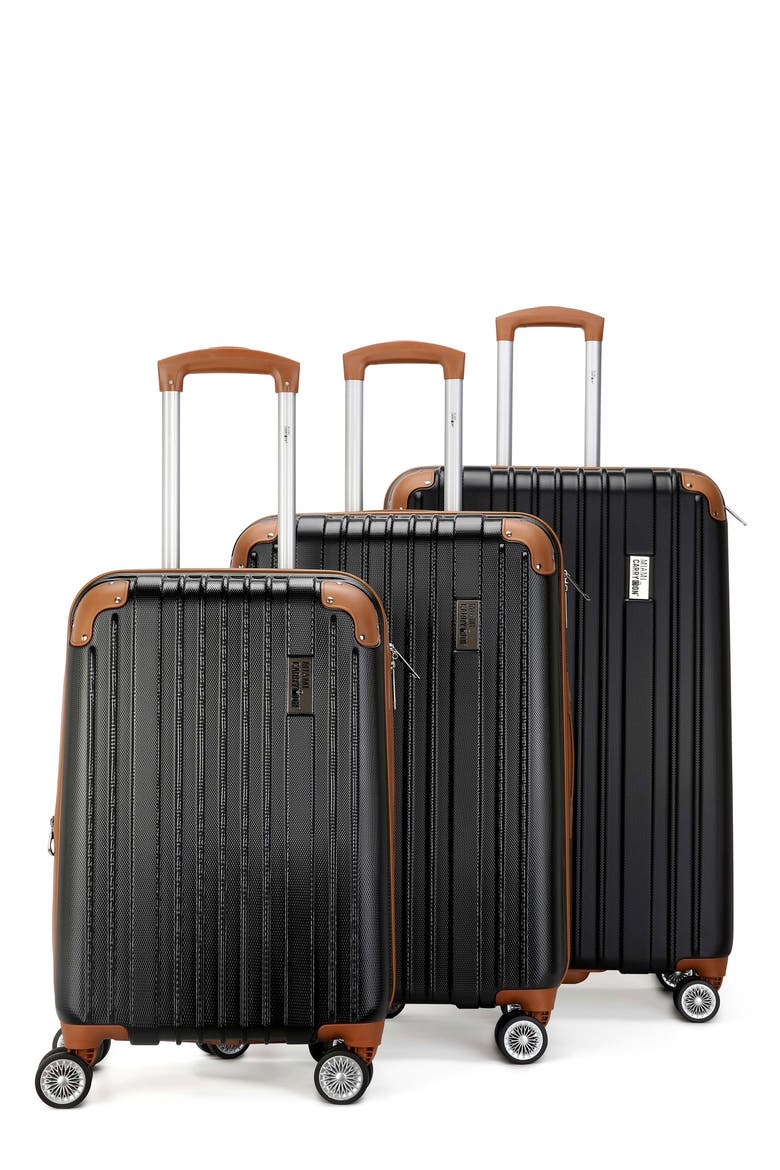 Collins 3-Piece Hardside Spinner Luggage Set, Main, color, BLACK