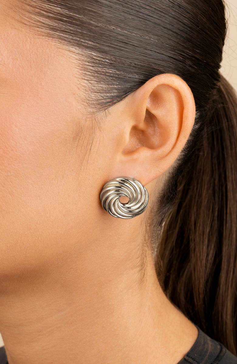 Sterling Forever Cruller Stud Earrings, Alternate, color, Silver