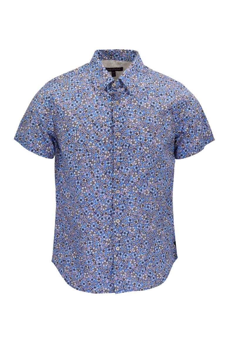 Floral Field Mens Printed Button Up Shirt, Alternate, color, FLORAL FIELD BLUE