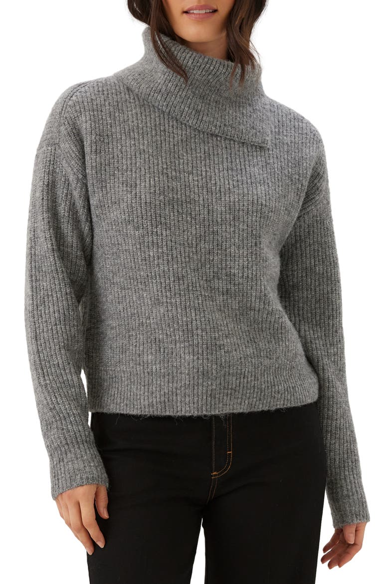 Split Neck Sweater, Main, color, GRAY
