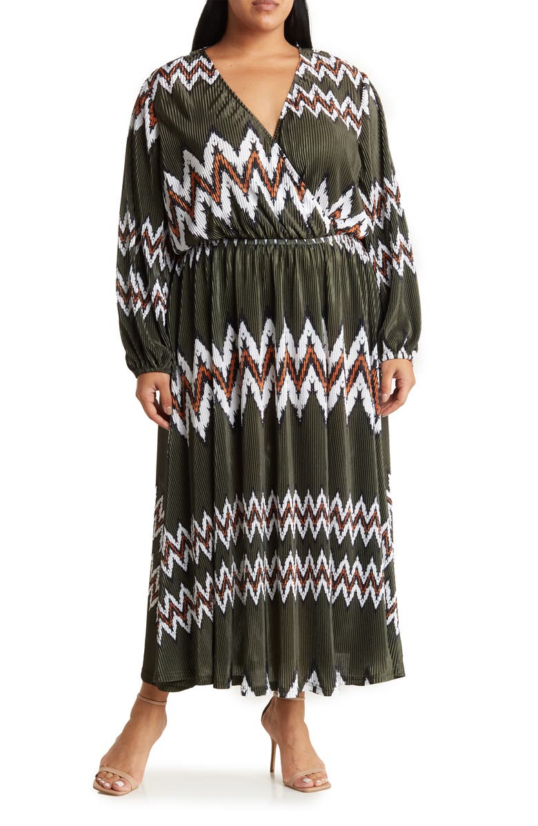 BY DESIGN Aruba Long Sleeve Maxi Dress, Main, color, Deep Depths/ White
