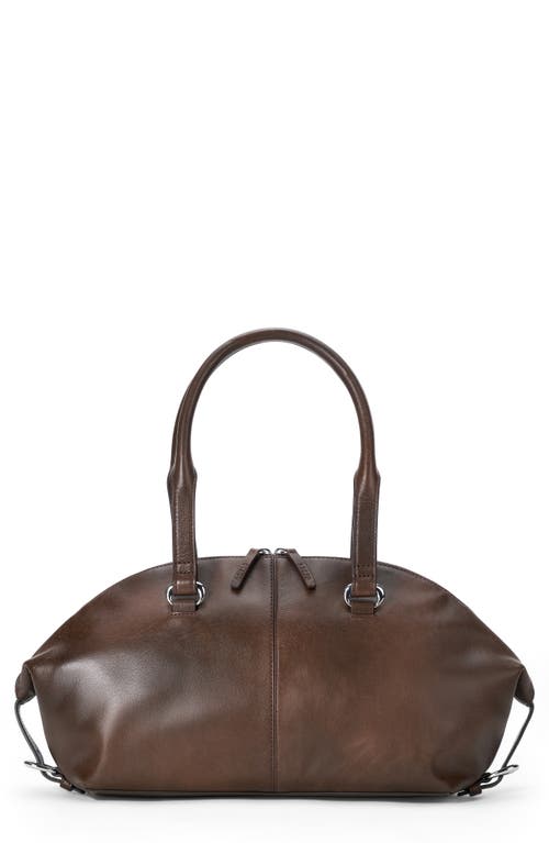 STAUD Hester Leather Shoulder Bag in Espresso Distressed at Nordstrom