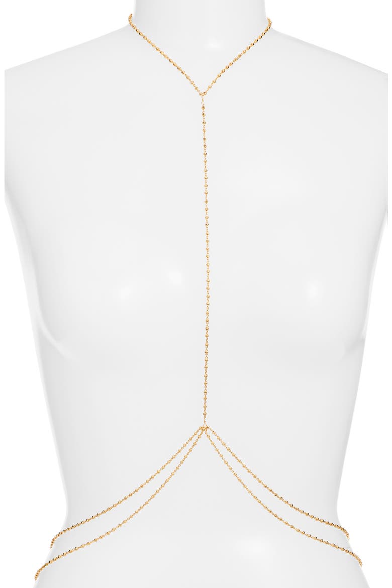 Double Satellite Body Chain, Main, color, GOLD