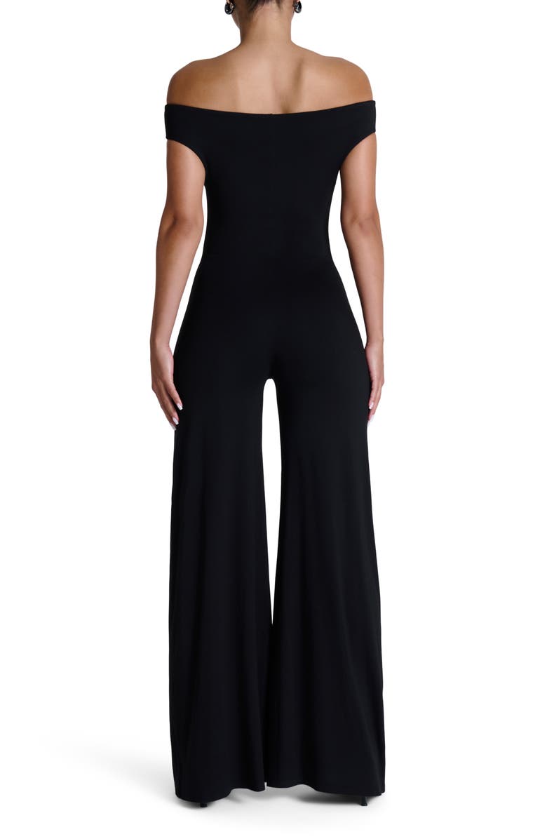 Naked Wardrobe Smooth Off the Shoulder Wide Leg Jumpsuit, Alternate, color,