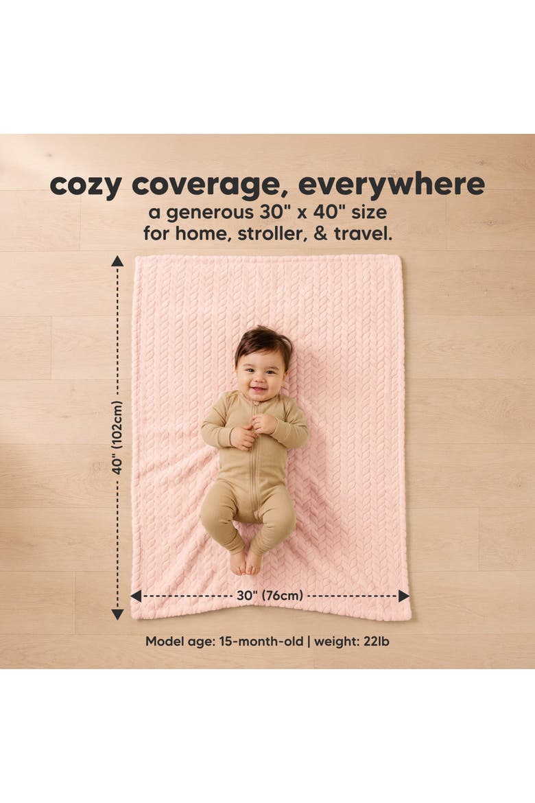 Soufflé Fleece Baby Blankets - Serene, Alternate, color, 1-Pack, Blush