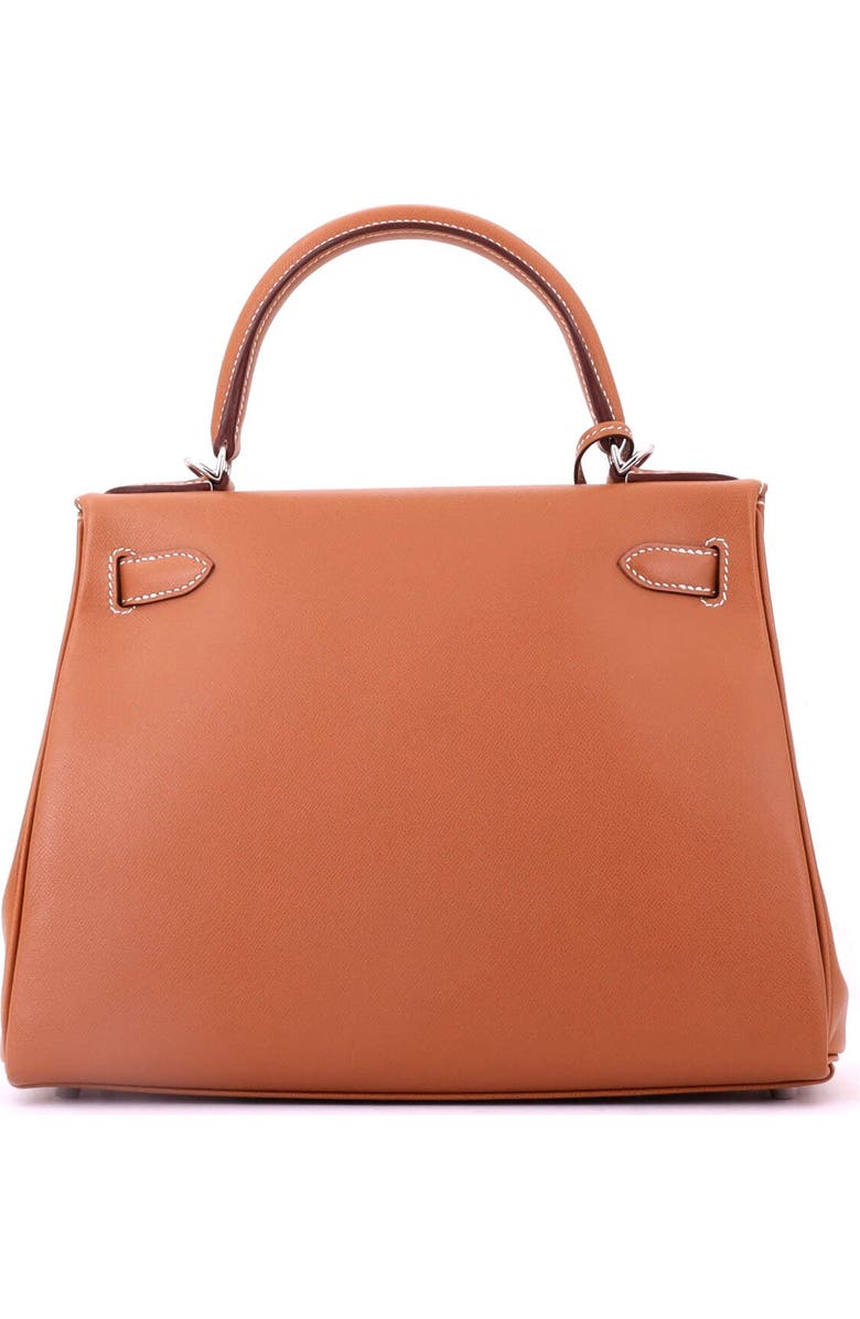 Pre-Owned Hermes Kelly Handbag Brown Madame with Palladium Hardware 28, Alternate, color, Gold