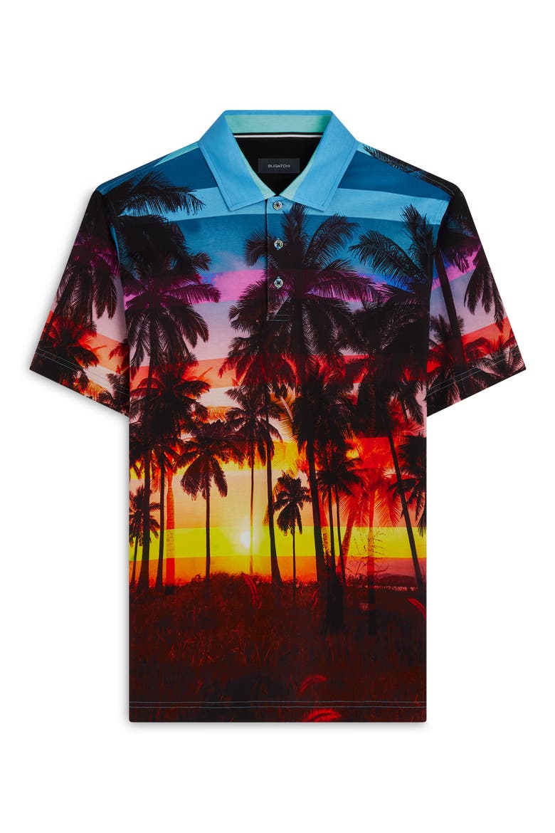 Digital Print Cotton Polo Shirt, Alternate, color, TANGERINE