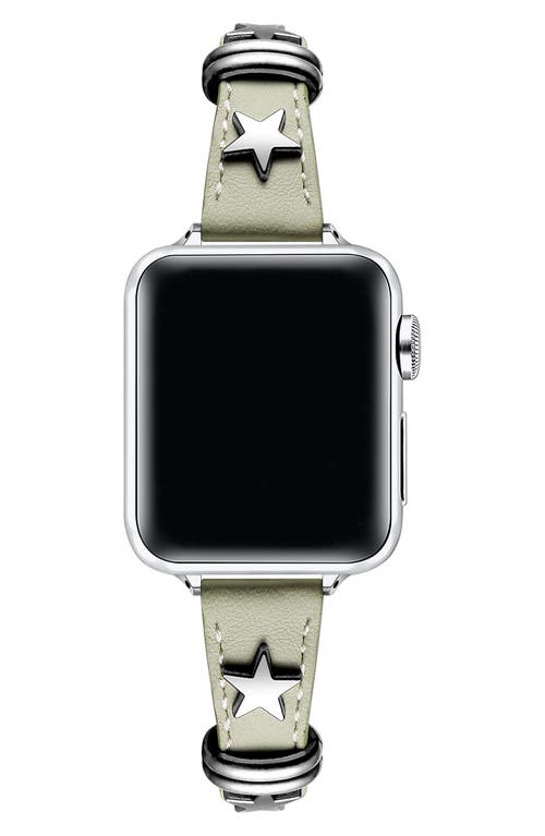 The Posh Tech Rodeo Star Leather Apple Watch® Watchband In Chalk