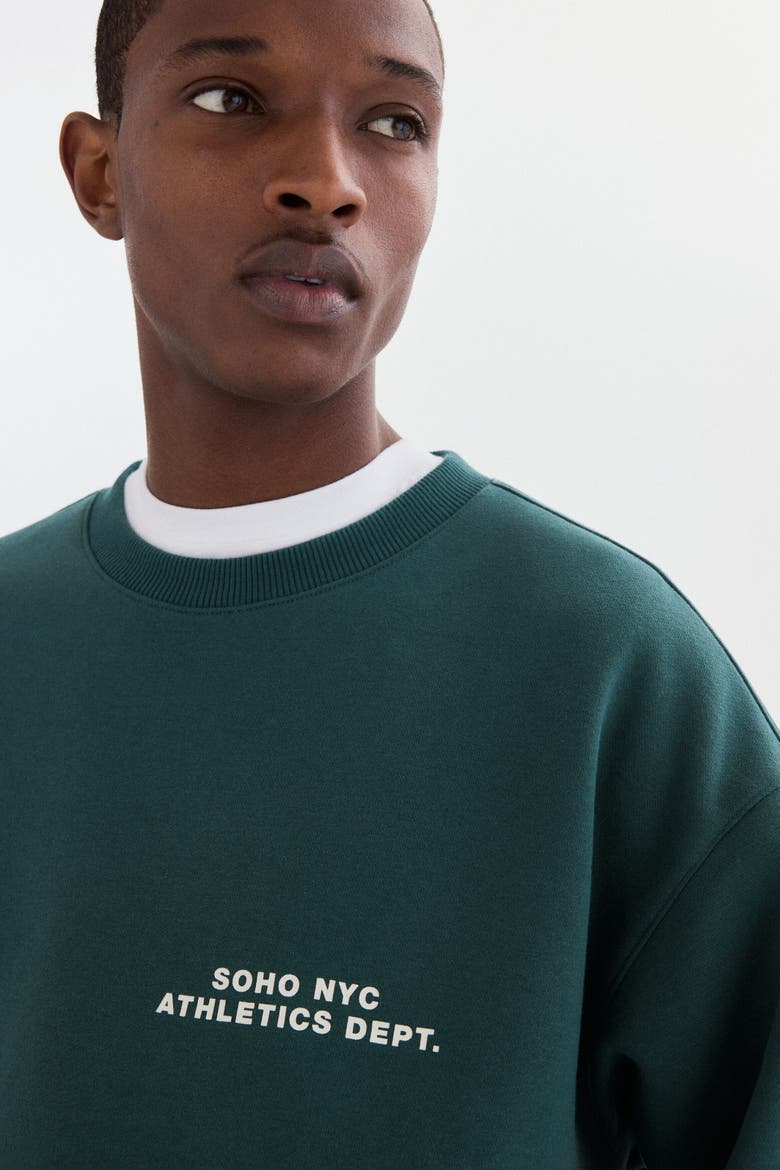 Loose Fit Sweatshirt, Main, color, Dark green/SoHo NYC