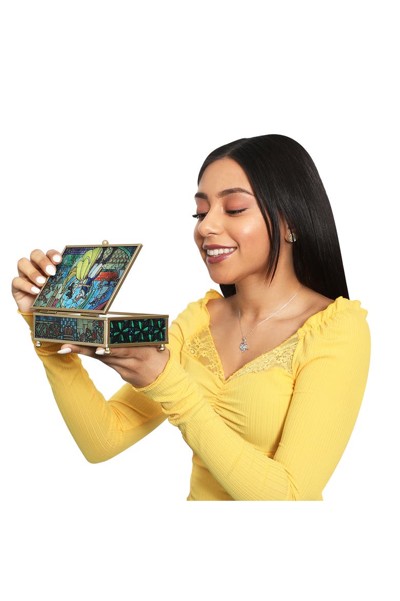 Beauty and the Beast Stained Glass Jewelry Box, Alternate, color, Multicolor
