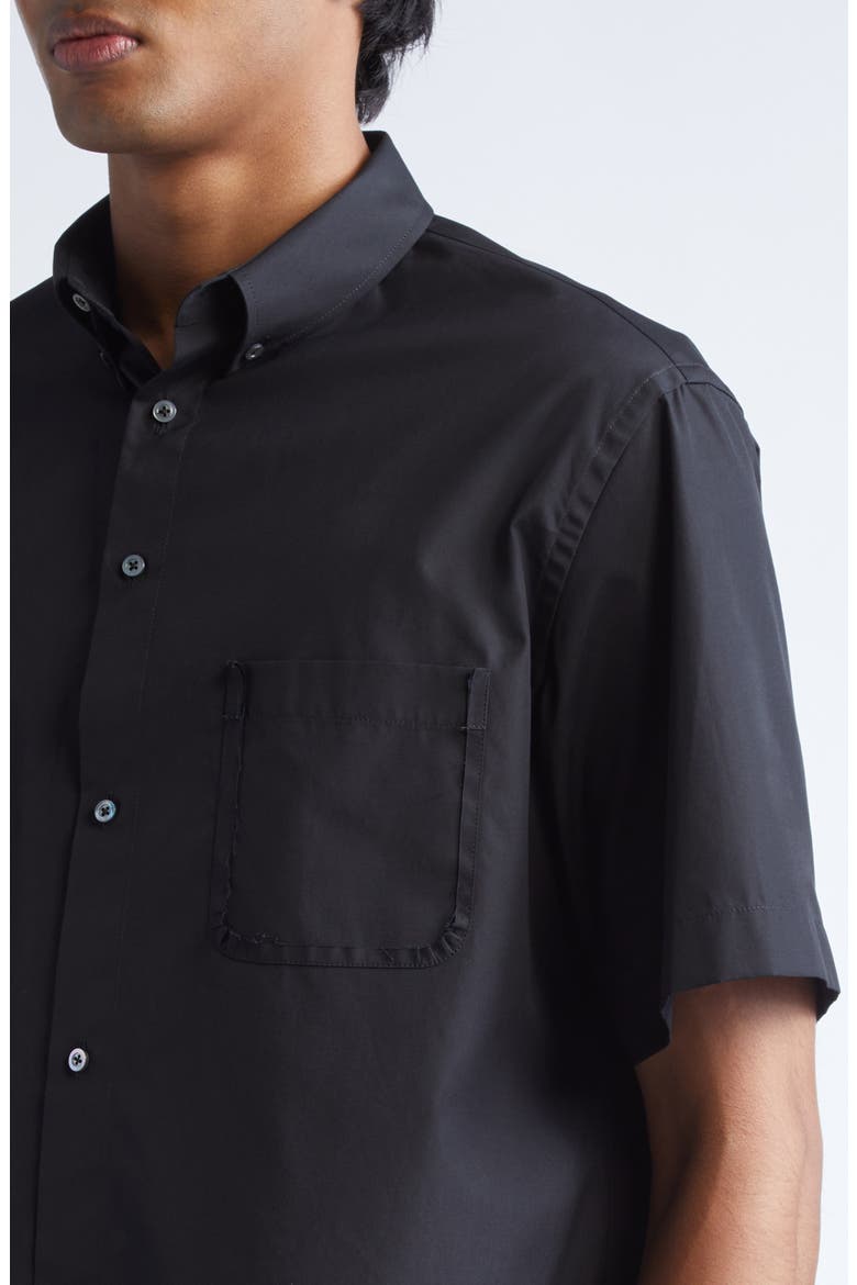 Short Sleeve Button-Down Shirt, Alternate, color, BLACK