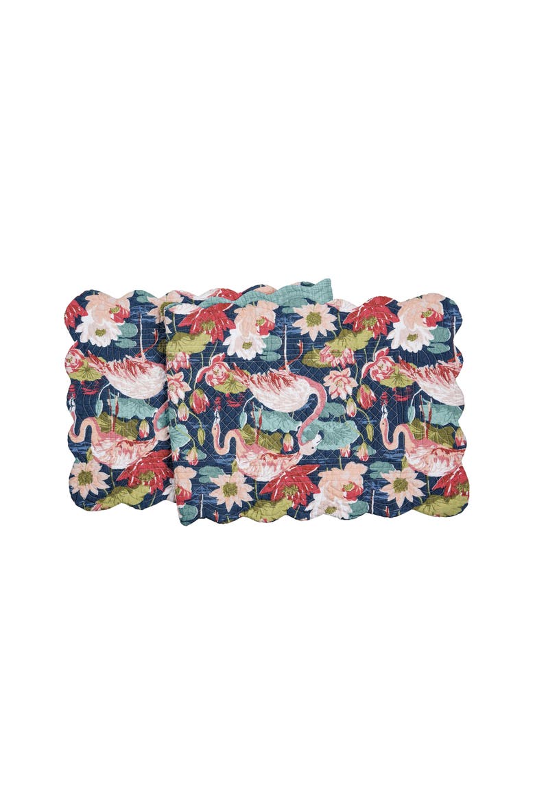 Flamingo Lagoon Dining Table Runner, Main, color, Blue