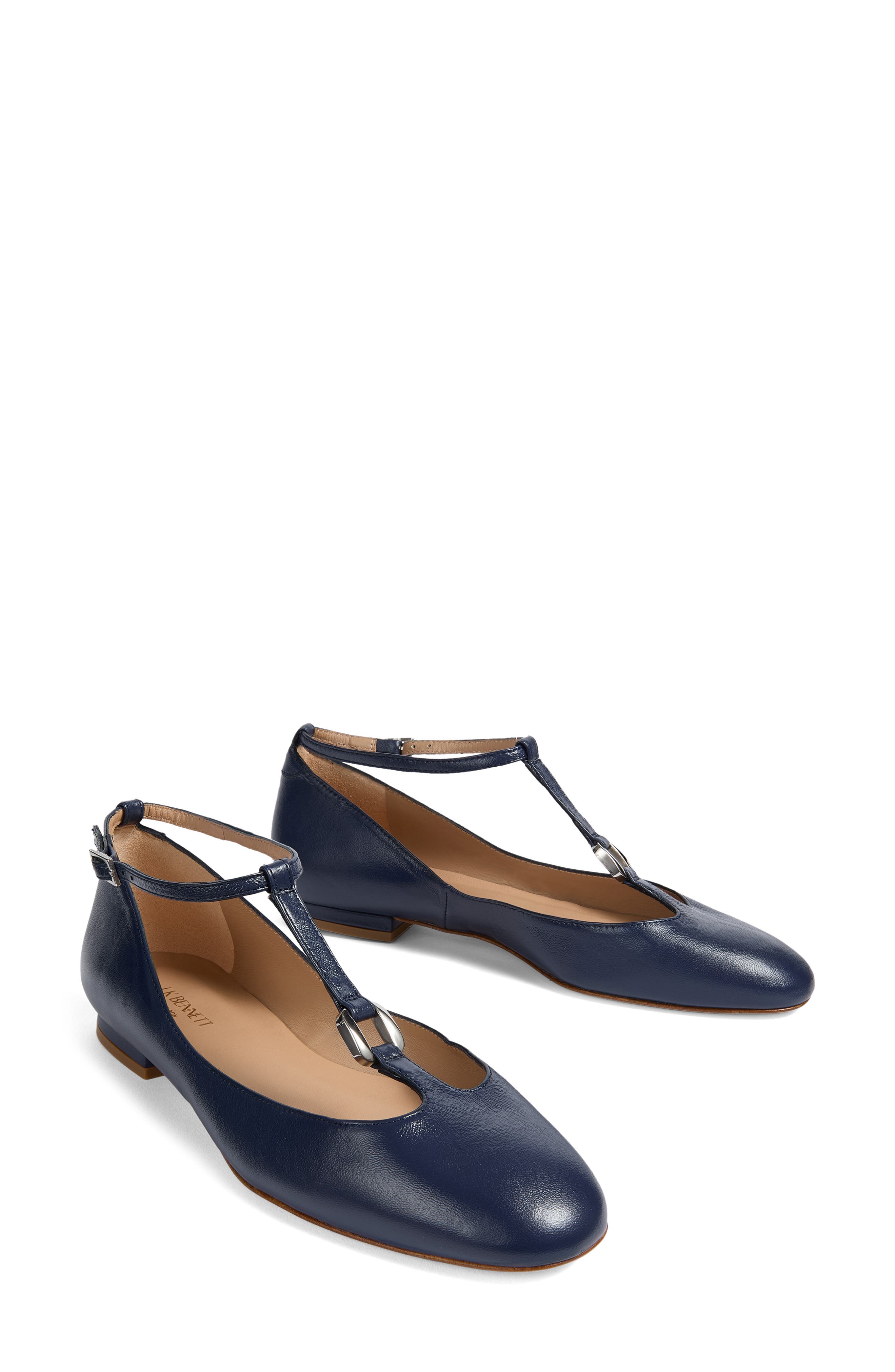 LK Bennett Minna T-Strap Flat, Alternate, color, 