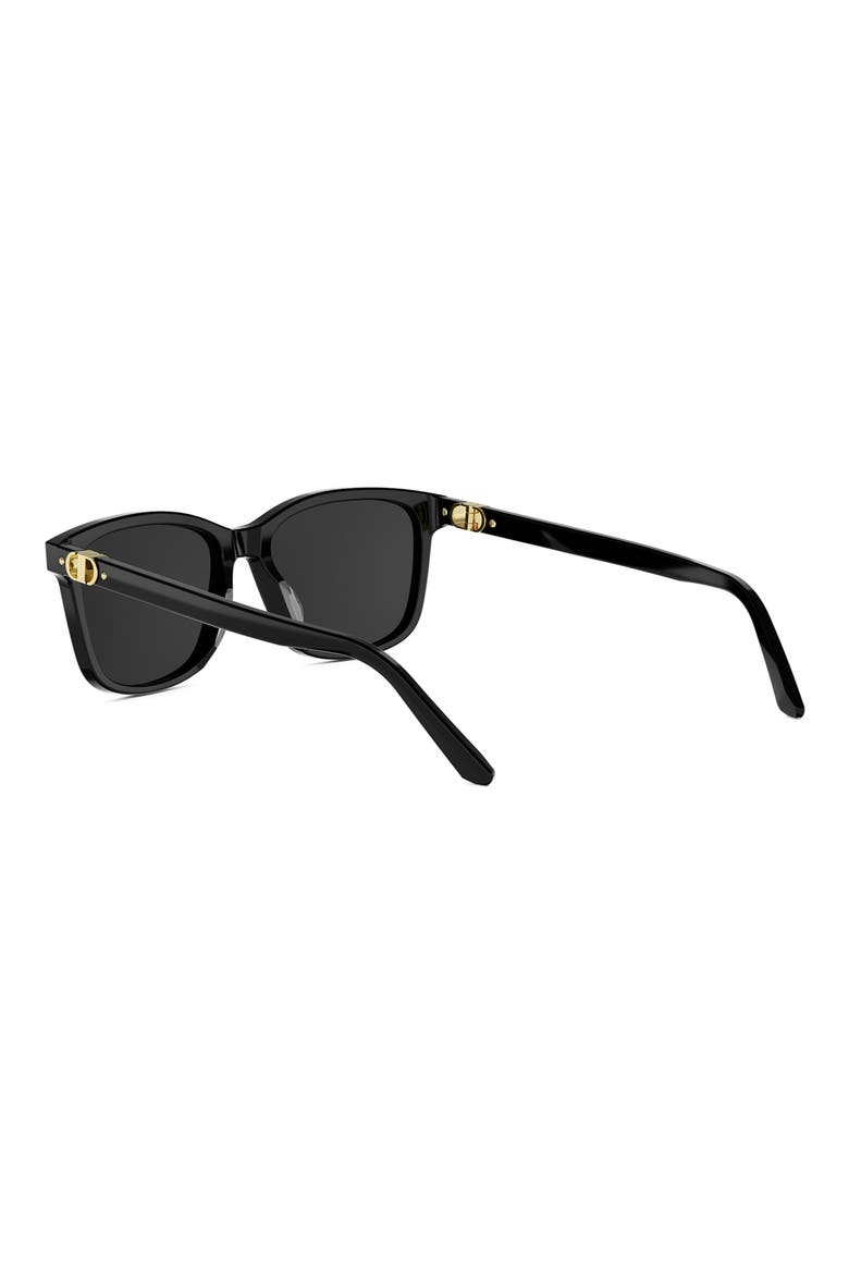 Petit CD S2I 54mm Rectangular Sunglasses, Alternate, color, SHINY BLACK / SMOKE