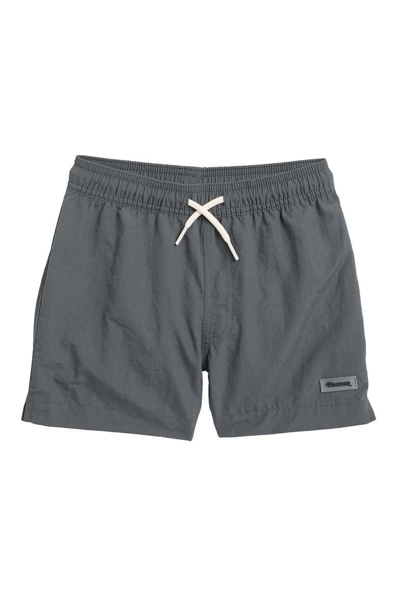 Kids' Stripe Board Shorts, Main, color, BLACK