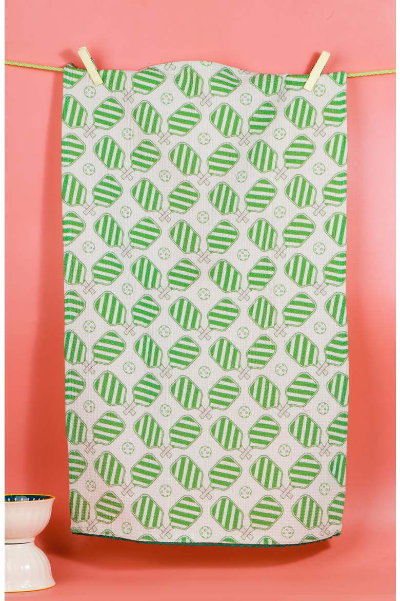 Pickleball Game Day Set of 3 Kitchen Towels, Alternate, color, KELLY GREEN/ WHITE
