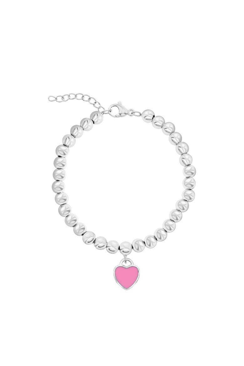 Beaded Pink Heart Bracelet, Main, color, Pink