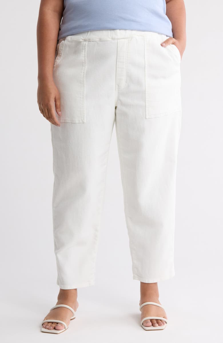 Madewell Cotton Pull-On Pants, Main, color, Tile White
