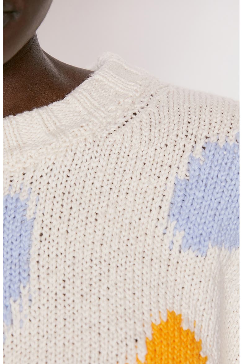 Abstract Intarsia Sweater, Alternate, color, BONE MULTI