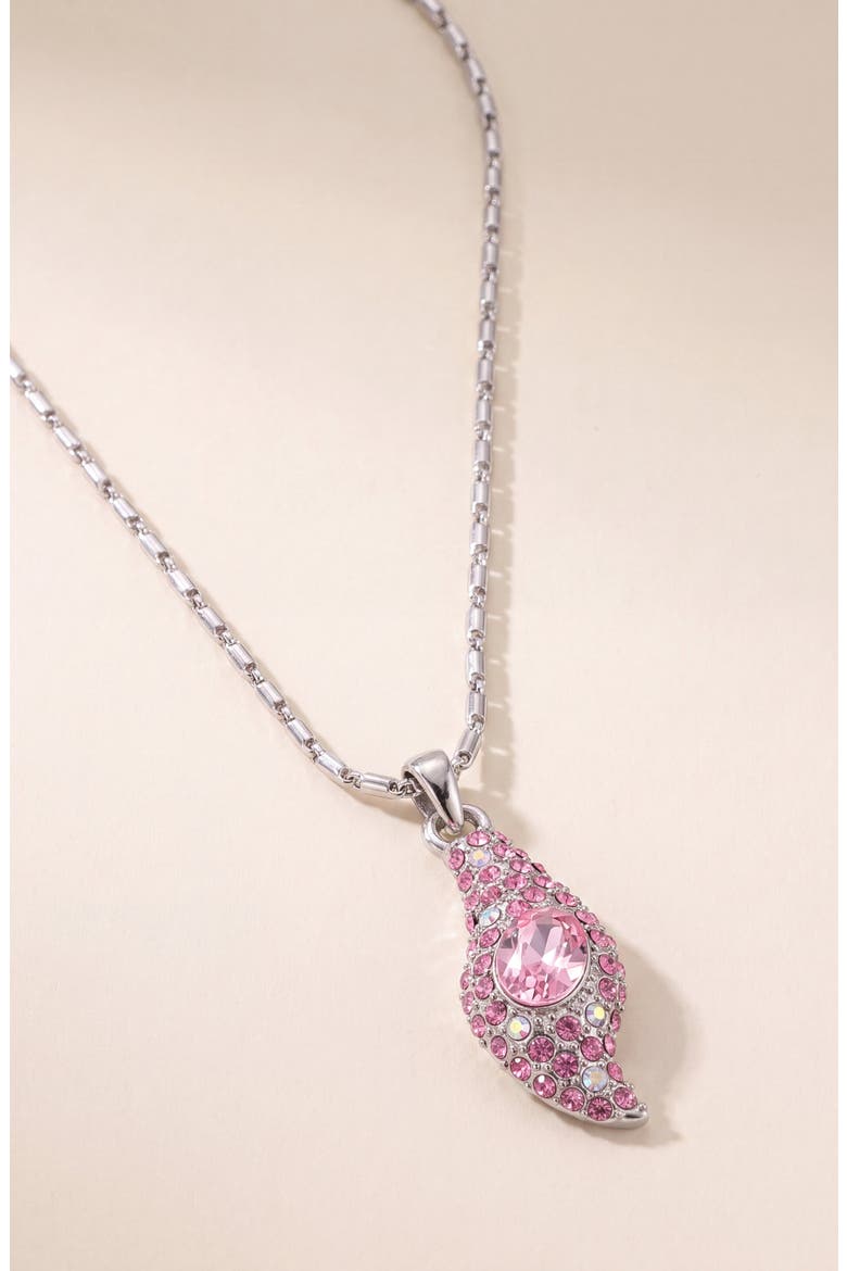 Crystal Floral Pendant Necklace, Alternate, color, Fuchsia