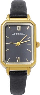 Adornia Geneva Faux Leather Strap Watch, 27mm x 20mm