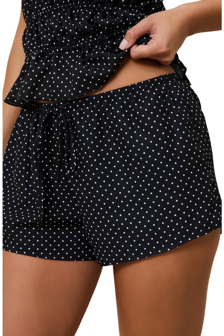 The Remi Tie Waist Shorts, Alternate, color, NOIR