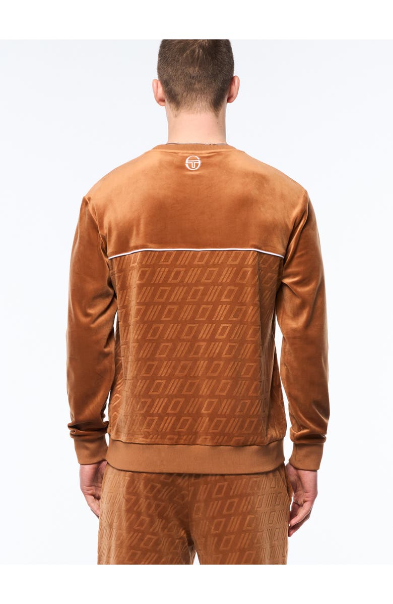 Sergio Tacchini Bandiera Debossed Velour Crewneck, Alternate, color, Sugar Almond