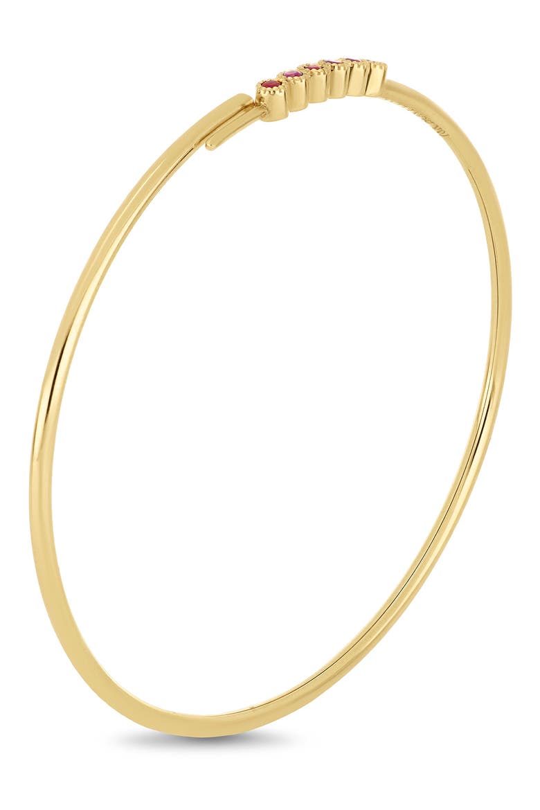 18K Gold El Mar Gemstone Bangle Bracelet (Online Trunk Show), Alternate, color, 18K YELLOW GOLD/ RUBY