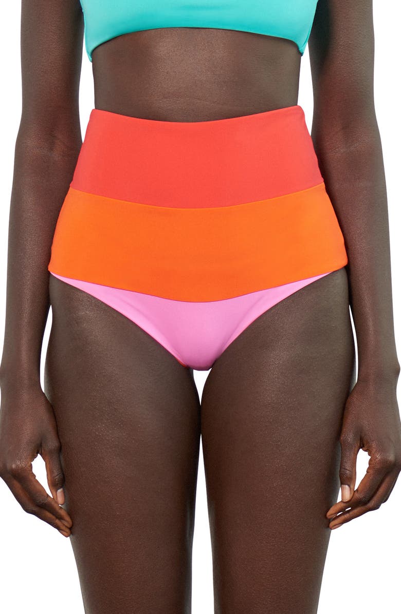 Mara Hoffman Lydia High-Waist Bikini Bottoms, Main, color, 