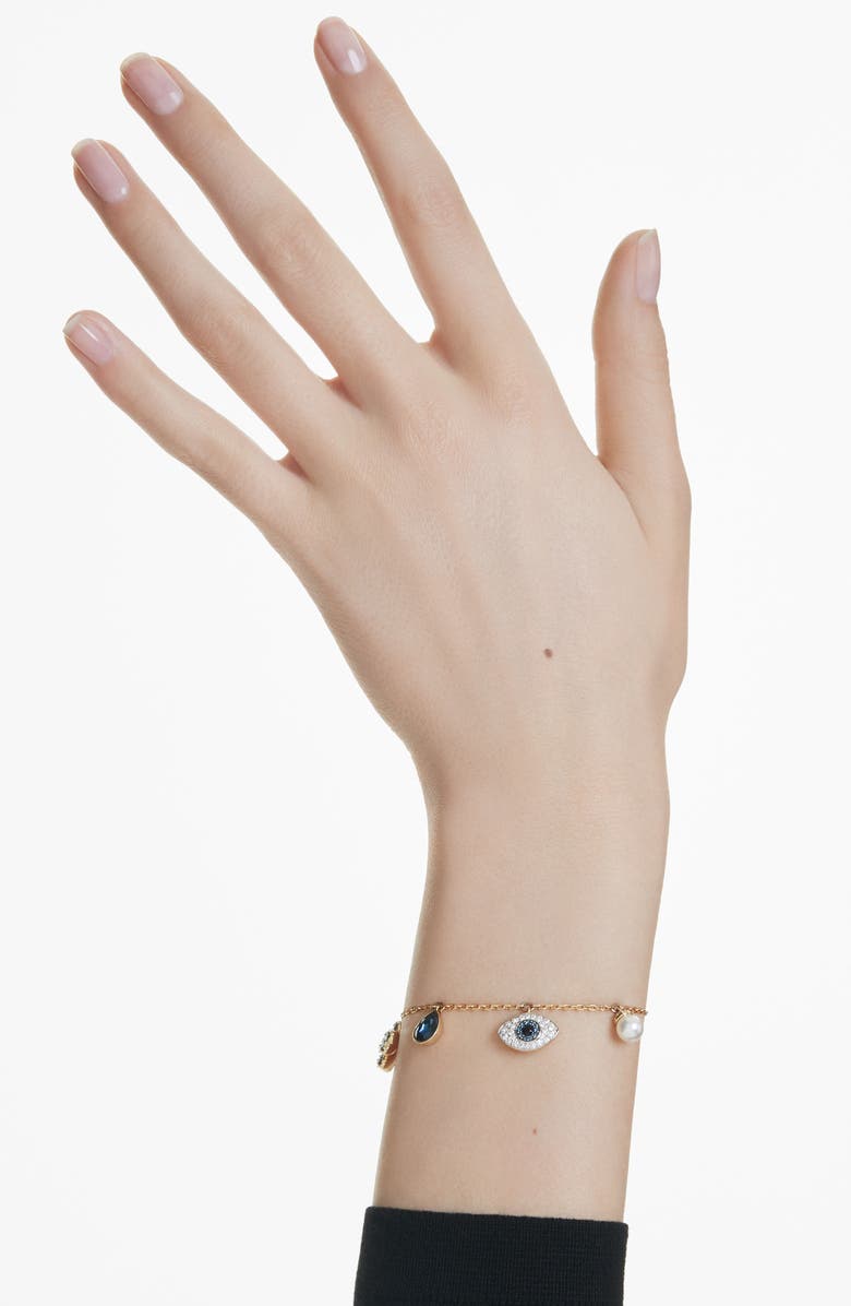 Swarovski Symbolica Charm Bracelet, Alternate, color, Blue Multi