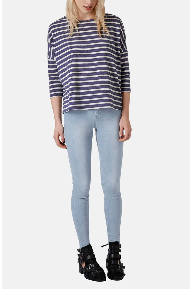 Moto 'Leigh' Skinny Jeans, Alternate, color, LIGHT DENIM