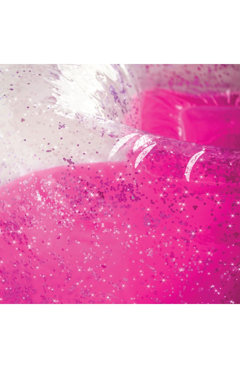 Three Cheers For Girls Pink Glitter Confetti Inflatable Chair Sparkle, Alternate, color, Multicolored
