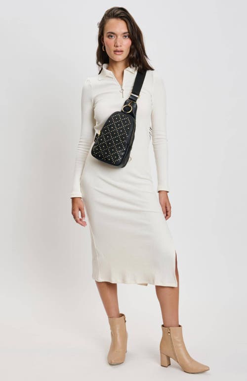 Moda Luxe Regina Studded Sling Backpack In Black